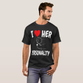 Funny Valentine's Day Couple Matching I Love Her I T-shirt (Voorkant volledig)