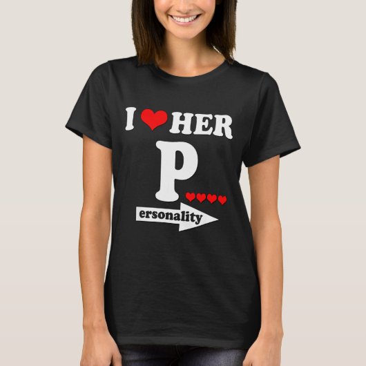 Funny Valentine's Day Couple Matching I Love Her I T-shirt (Voorkant)
