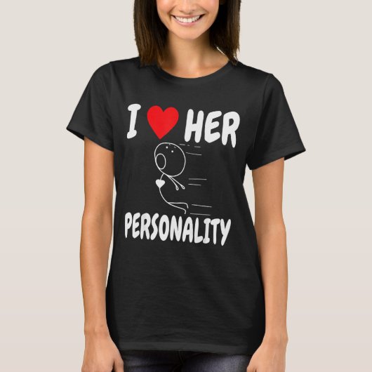 Funny Valentine's Day Couple Matching I Love Her I T-shirt (Voorkant)