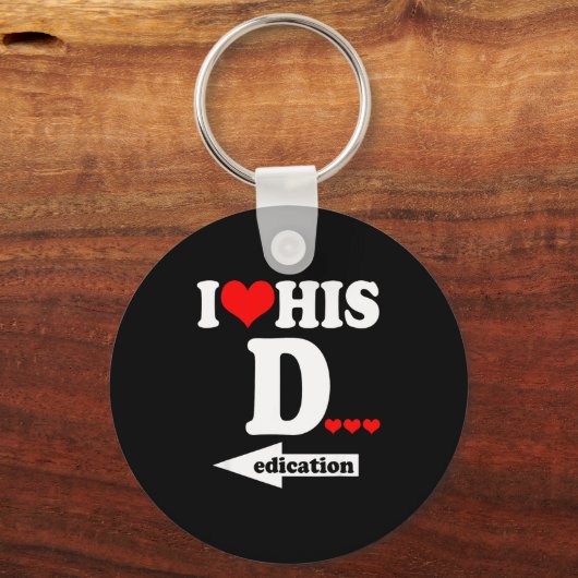 Funny Valentine's Day Couple Matching I Love His D Sleutelhanger (Voorkant)