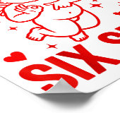 Funny Valentine's Day Cud Says Six Seven Meme Girl Poster (Hoek)