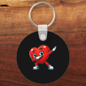 Funny Valentines Day Dabbing Heart Lover Men Kids  Sleutelhanger (Voorkant)