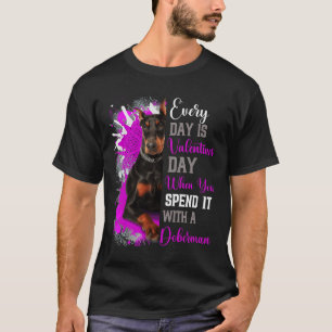 Funny Valentines Day Doberman Mom Mother Mommy Par T-shirt