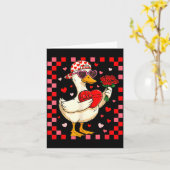 Funny Valentines Day Duck Heart Valentine Cud Kids Kaart (Gele Bloem)