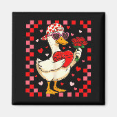 Funny Valentines Day Duck Heart Valentine Cud Kids Magneet (Voorkant)
