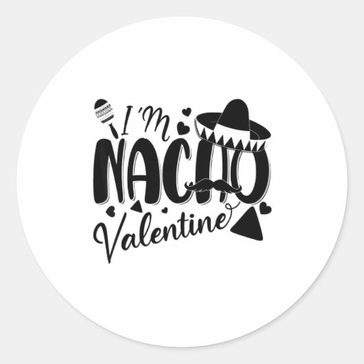 Funny Valentines Day Funny Nacho Valentine Girl Bo Ronde Sticker (Voorkant)