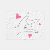 Funny Valentines Day Heart I Love You Hand Sign La Fleece Deken (Voorkant (Horizontaal))