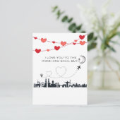 Funny Valentine's Day I Love you to the Moon But.. Feestdagenkaart (Staand voorkant)