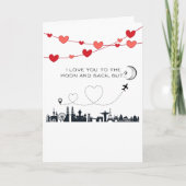 Funny Valentine's Day I Love you to the Moon But.. Kaart (Voorkant)