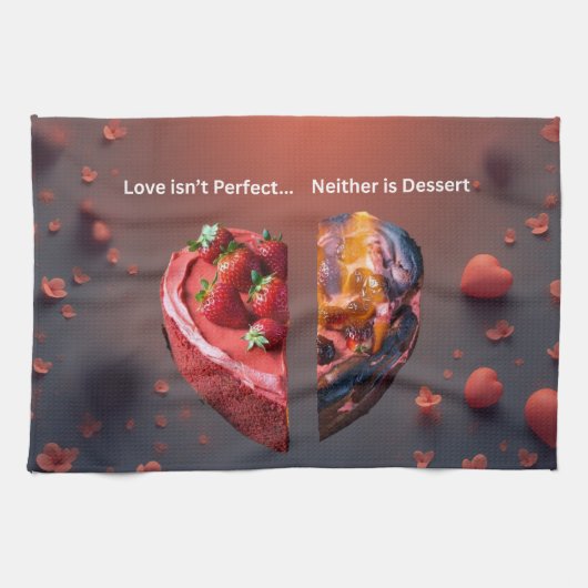 Funny Valentine's Day - Love Isn't Perfect Theedoek (Horizontaal)