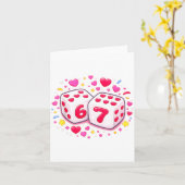 Funny Valentines Day Shirt Cute Dice 67 Meme 6-7 S Kaart (Gele Bloem)