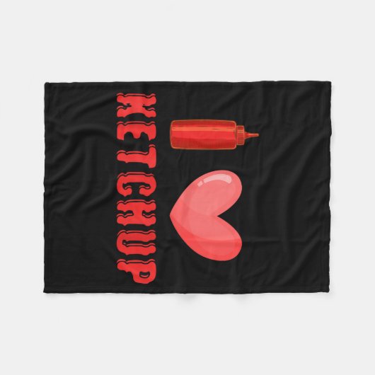 Funny Valentines Day Shirt I Love Ketchup Valentin Fleece Deken (Voorkant (Horizontaal))
