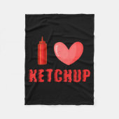 Funny Valentines Day Shirt I Love Ketchup Valentin Fleece Deken (Voorkant)