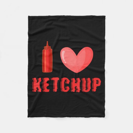 Funny Valentines Day Shirt I Love Ketchup Valentin Fleece Deken (Voorkant)