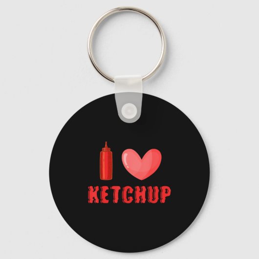 Funny Valentines Day Shirt I Love Ketchup Valentin Sleutelhanger (Voorkant)
