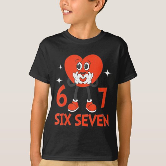 Funny Valentines Six Seven Hearts 6 7 Meme Boys Gi T-shirt (Voorkant)