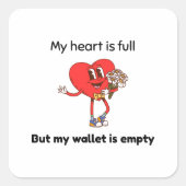 Funny Valentine's Vierkante Sticker (Voorkant)