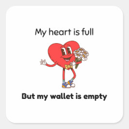 Funny Valentine's Vierkante Sticker
