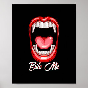 Funny Vampire Bite Halloween Poster