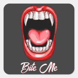 Funny Vampire Bite Halloween Vierkante Sticker