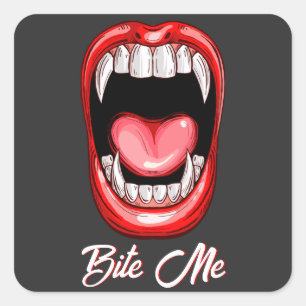 Funny Vampire Bite Halloween Vierkante Sticker