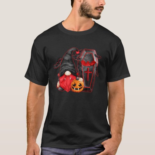 Funny Vampire Costuum met pompoen T-shirt (Voorkant)