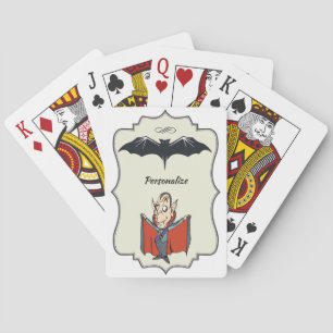 Funny Vampire Dracula en Bat personaliseren Pokerkaarten