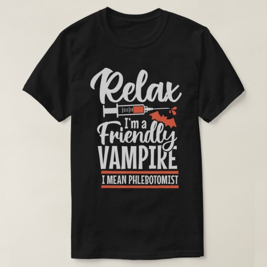 Funny Vampire Phlebotomist Phlebotomie-technicus T T-shirt (Design voorkant)