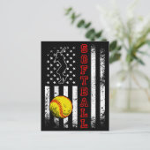 Funny van het Amerikaanse Flag Softball Team Briefkaart (Staand voorkant)