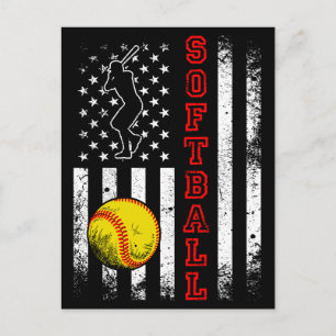 Funny van het Amerikaanse Flag Softball Team Briefkaart