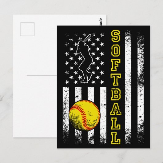  Funny van het Amerikaanse Flag Softball Team Briefkaart (Voorkant / Achterkant)