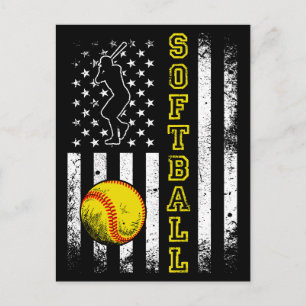 Funny van het Amerikaanse Flag Softball Team Briefkaart