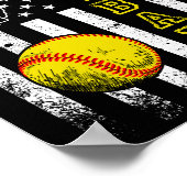 Funny van het Amerikaanse Flag Softball Team Poster (Hoek)