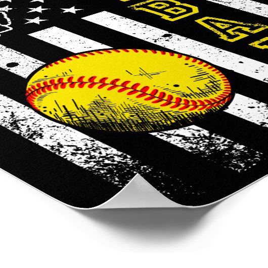  Funny van het Amerikaanse Flag Softball Team Poster (Hoek)