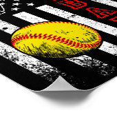 Funny van het Amerikaanse Flag Softball Team Poster (Hoek)