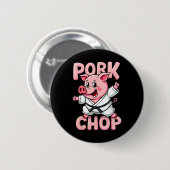 Funny varkenskarbonade Karate Varken Martial  Ronde Button 5,7 Cm (Voorkant /achterkant)