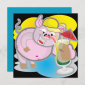 Funny-varkenspartijuitnodiging Kaart (Voorkant / Achterkant)