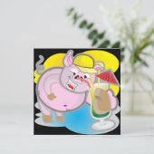 Funny-varkenspartijuitnodiging Kaart (Staand voorkant)