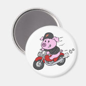 Funny varkensrijwiel | Achterkleur kiezen Magneet (Voorkant / Achterkant)