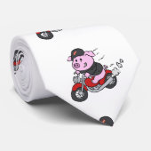 Funny varkensrijwiel | Achterkleur kiezen Stropdas (Opgerold)