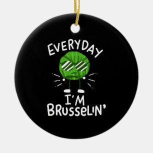 Funny Vegan Brussels Sprouts Keramisch Ornament