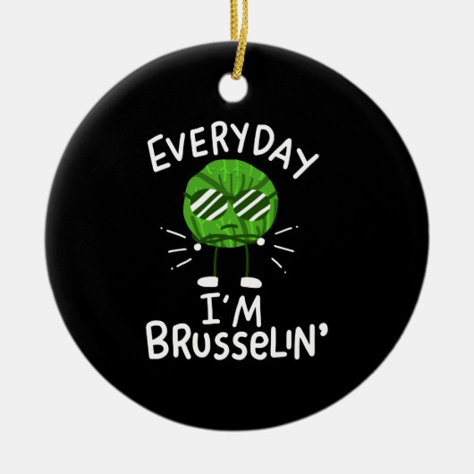 Funny Vegan Brussels Sprouts Keramisch Ornament (Voorkant)