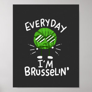 Funny Vegan Brussels Sprouts Poster