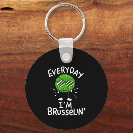 Funny Vegan Brussels Sprouts Sleutelhanger (Voorkant)
