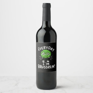 Funny Vegan Brussels Sprouts Wijn Etiket