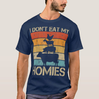 Funny Vegan Dierenvriend ik eet mijn homies Veg ni T-shirt