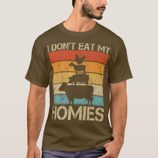 Funny Vegan Dierenvriend ik eet mijn homies Veg ni T-shirt