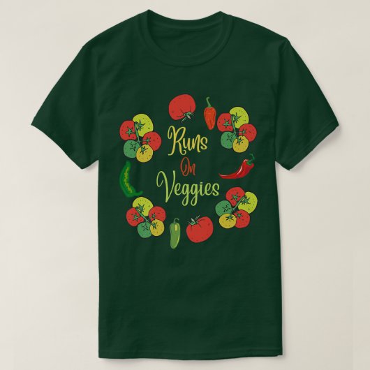 Funny Vegan gaat op Veggies Vegetarian Vegetable T-shirt (Design voorkant)
