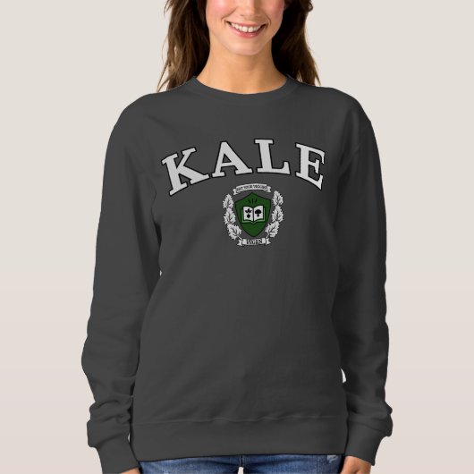Funny Vegan Kale University Logo Trui (Voorkant)