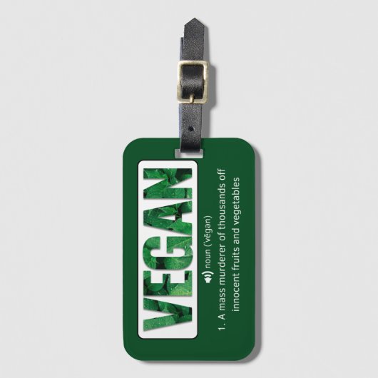 Funny Vegan Quotes Typography Bagagelabel (Voorkant (verticaal))